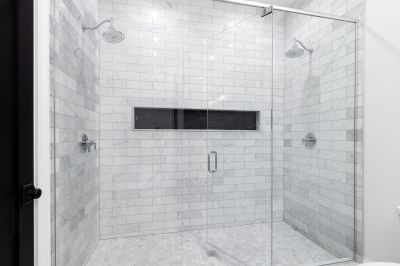 Elegant Shower Floor with Textured Tiles